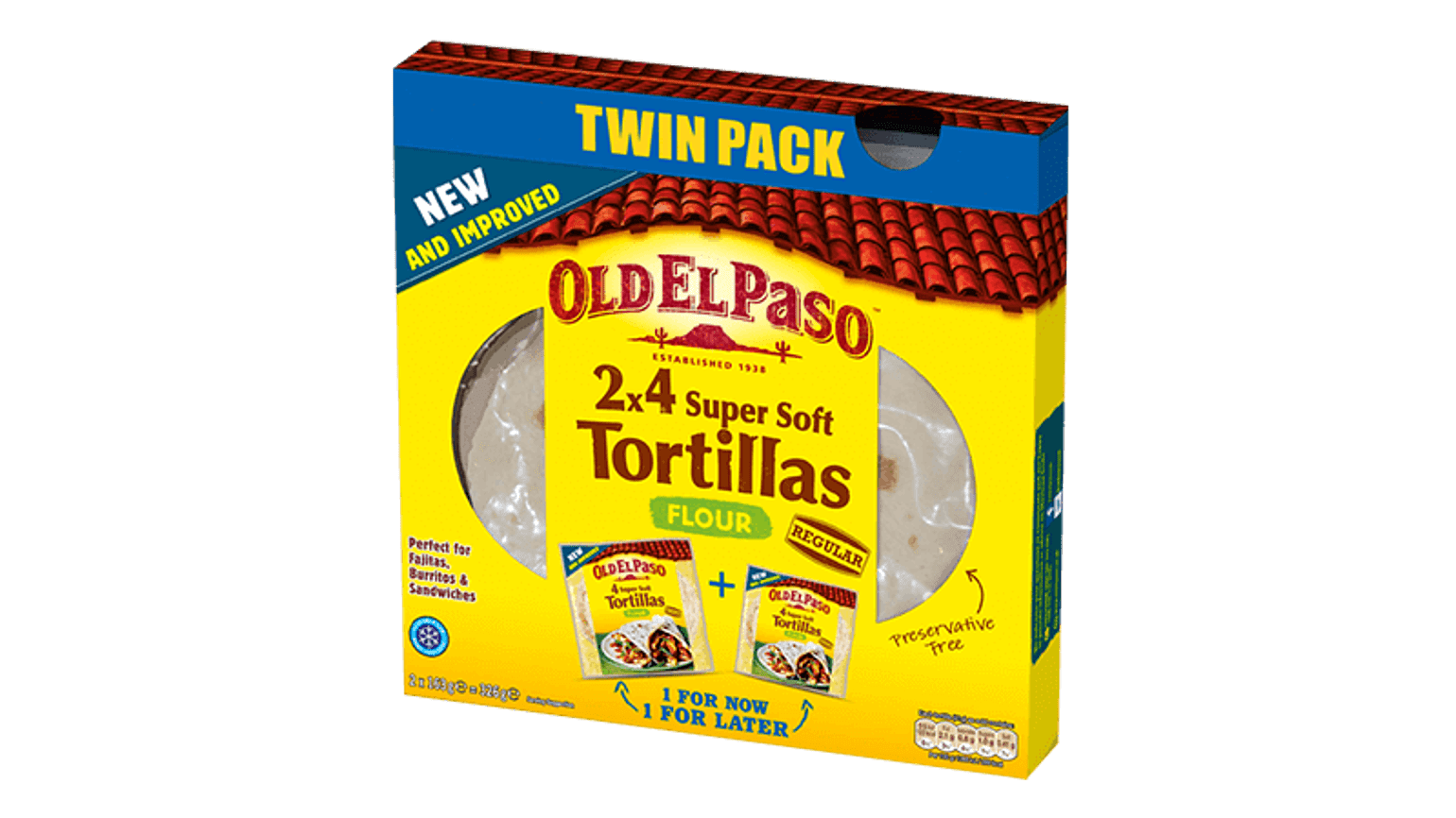 handy twin pack of Old El Paso's flour tortillas